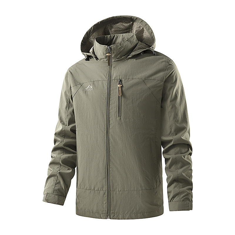 Spring and Autumn Outdoor Single-Layer Windproof Hooded Casual Jacket Sports Jacket Mountaineering Jacket