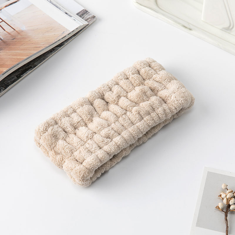 Cara lavado pelo banda coral felpa Mujer estudiante diadema alto elástico antideslizante Otoño e Invierno máscara lavado headbufanda tocado