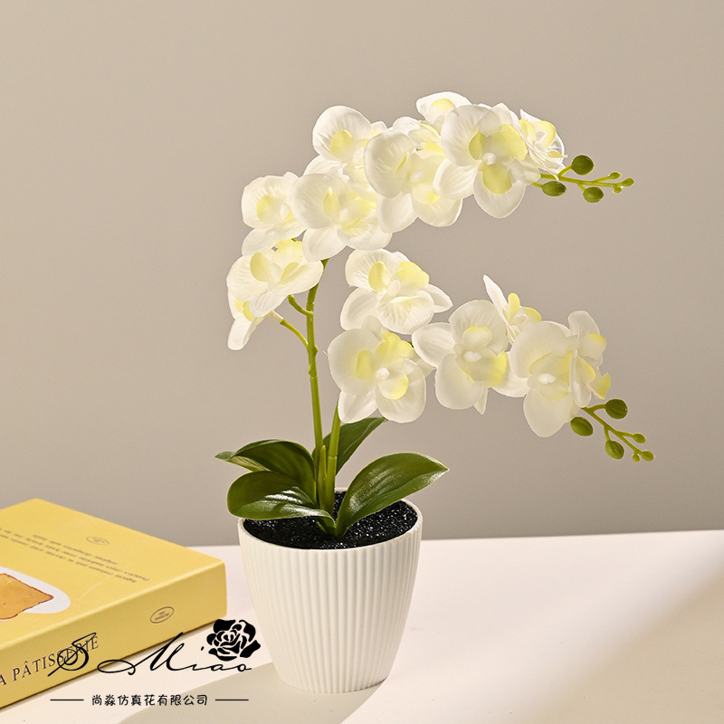 15 tela pequeña orquídea mariposa simulación bonsai decoración del hogar fotografía flores artificiales flores de boda pequeñas adornos flores simuladas image 10