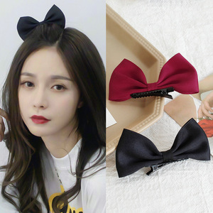 2pcs bowknot barrette Cute cat ear bow tie hairpin, back of head top clip, edge clip, bowknot duck beak clip