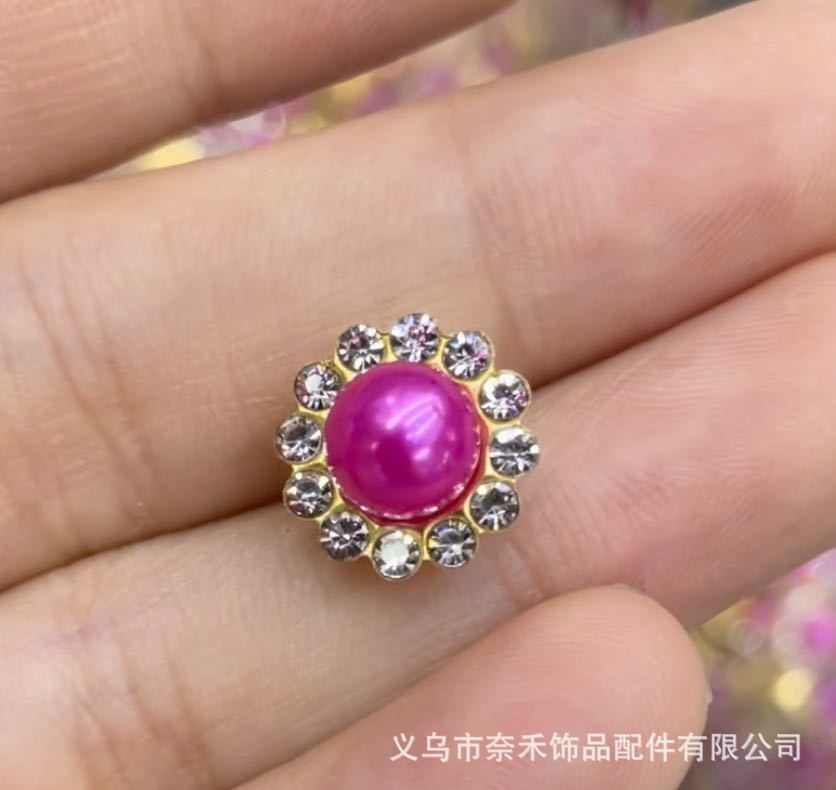 Fábrica de perlas artificiales de doble capa de diamante arco flor corazón diamante bricolaje accesorios para el cabello accesorios de diamantes de girasol