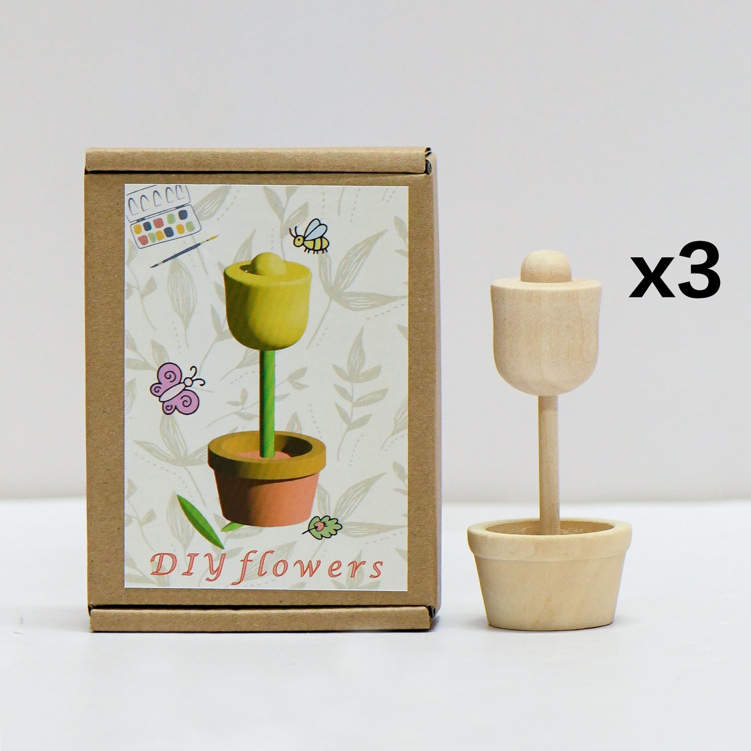 Nuevo producto bricolaje pintado a mano madera embrión fruta árbol de Navidad campana hongo casa se puede colorear regalo de vacaciones preescolar