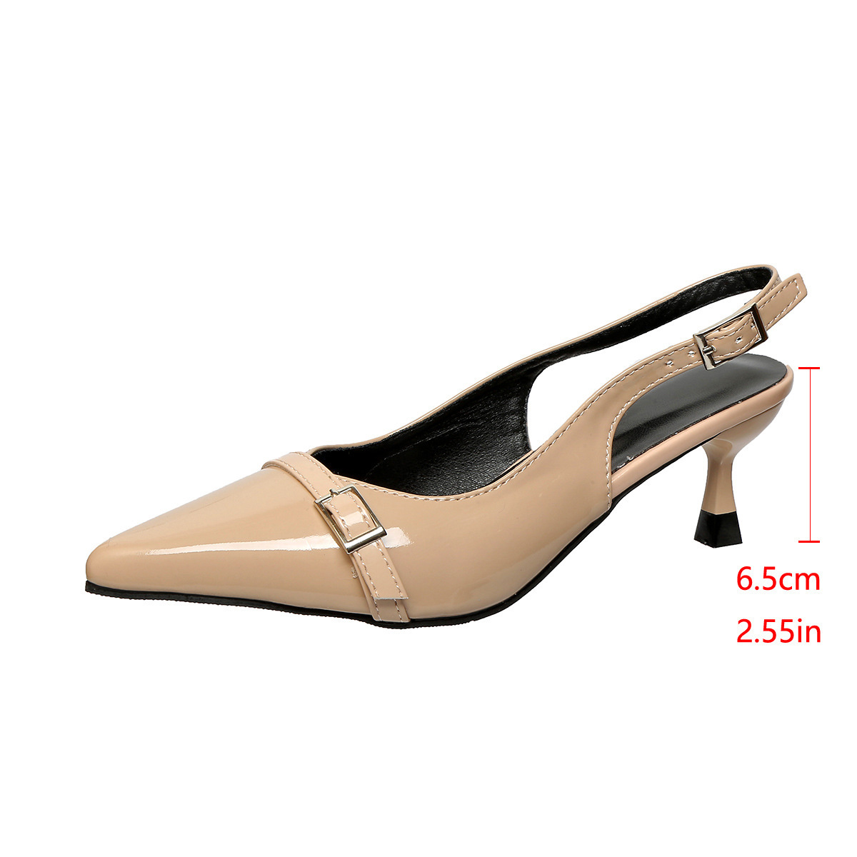 Sandalias de Tacón Alto con Punta Cerrada de Tela y Caucho, Tacón Fino, Punta Afilada, para Mujer, Verano image 9