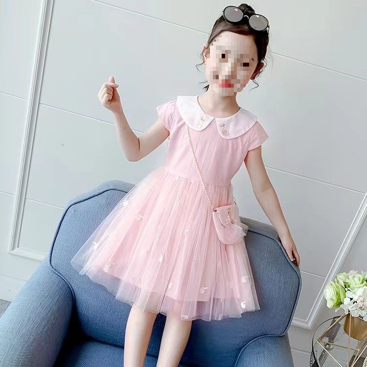 Girls dress Summer 2022 New Style Western Style Children's Wear Little Girl Princess Dress Poncho Veil Dress Children's Skirt for Summer