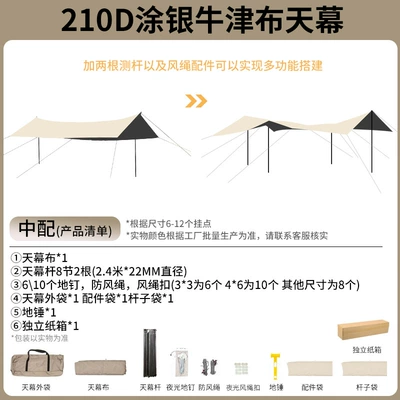 sunscreen coating camping rainproof, Avtomobil yan çətirləri - silver-glue-sky-curtain-medium-square-33-m