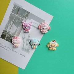 卡通可爱三丽鸥小羊头套贴片 diy奶油胶手机壳发夹头绳饰品配件批
