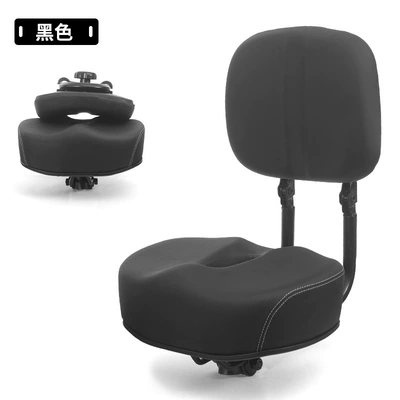 Folding Universal Modified Large Thickened Backrest Saddle Cushion for Mountain Bikes and Electric Bikes, Thickened and Reinforced (Electric car cushion) - folding-backrest-saddle-black