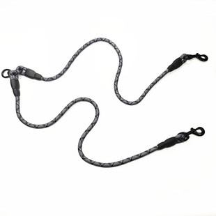 Amazon Explosions Round Rope Reflective Dog Chain One Drag Two Dog Chain Anti-winding Dog Chain Reflective Double Hook Dog Chain