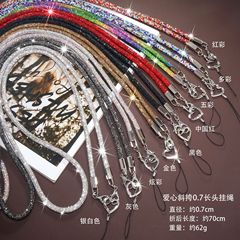 高級感0.7cm奢華水鑽斜挎鏈子鑲鑽長款包包/相機肩帶歐美外貿熱銷