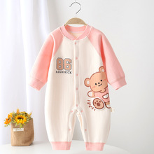 冬款婴儿连体衣新生儿无骨哈衣宝宝卡通加绒保暖连身衣长袖爬服