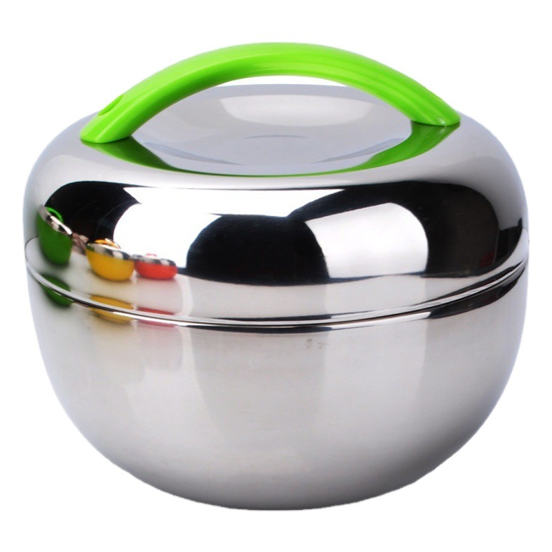 Caja de almuerzo aislada de acero inoxidable Caja de almuerzo práctica aislada de doble capa Caja de almuerzo de manzana portátil de múltiples capas Regalo LOGO