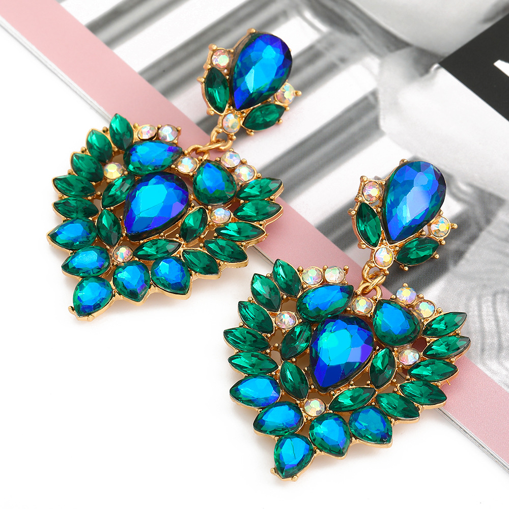 fashion color diamond geometric alloy earringspicture9