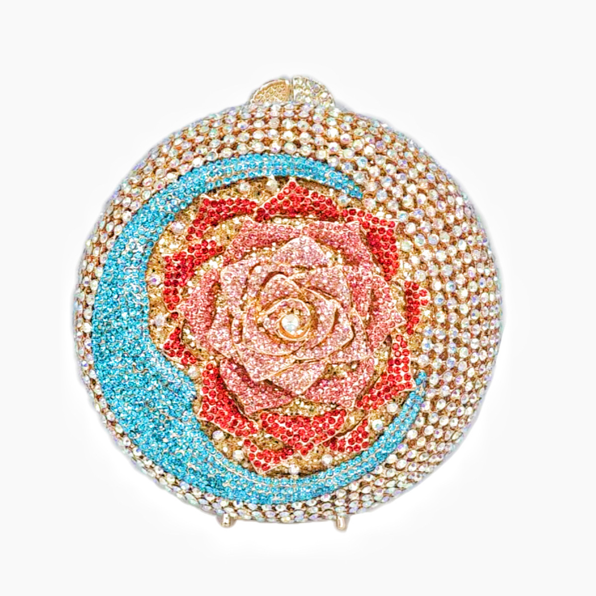 Nuevo cross-border moonflower diamond banquete bolso de diamante bolso de mano bolso de moda bolso de mujer duro
