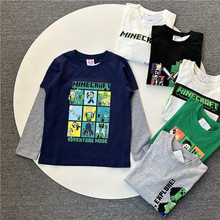 日单外贸我的世界游戏主题系列中大童童装打底休闲长袖衫