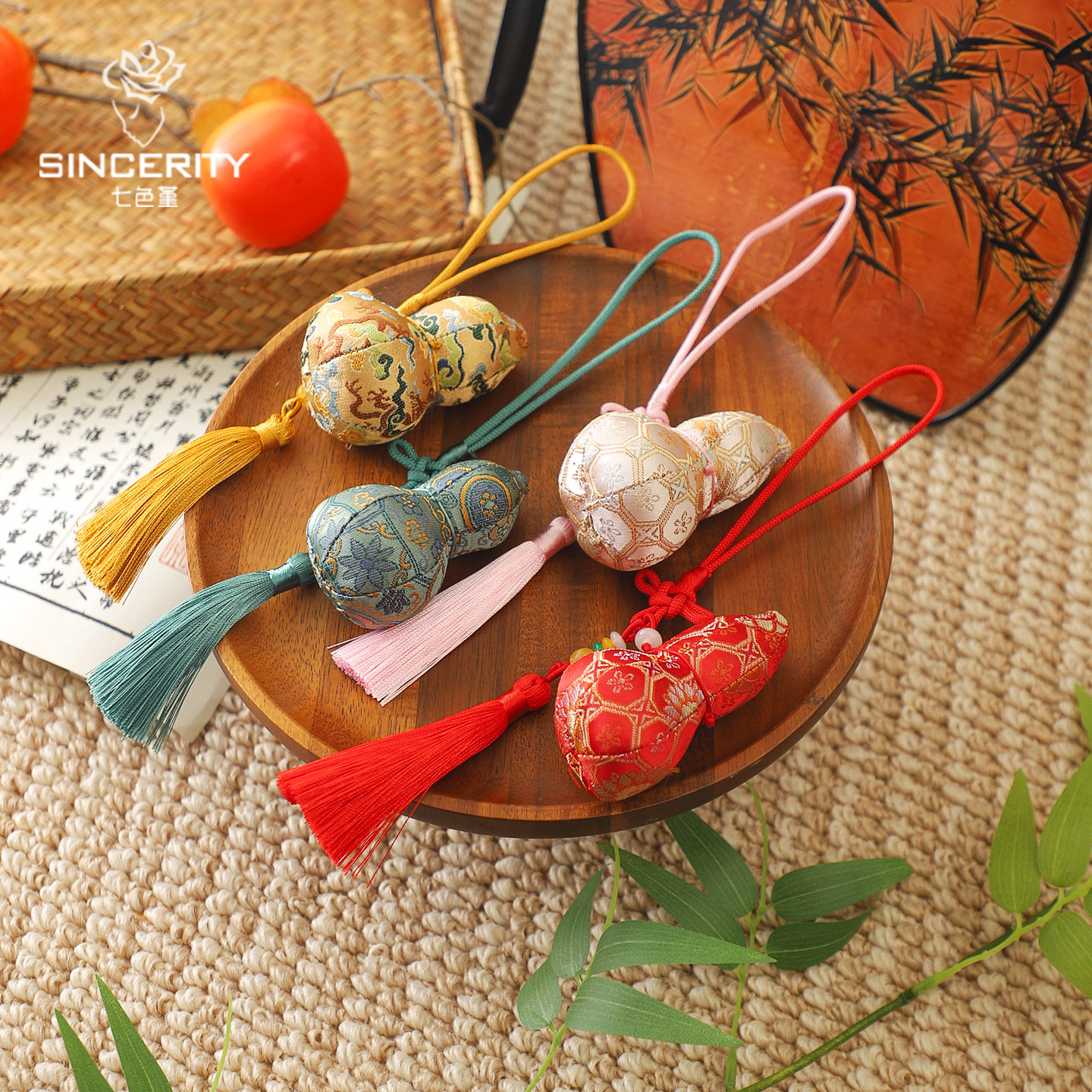 Colgante de siete colores de cordier de Año Nuevo colgante de bordilla de canciones de flores colgante DIY decoración floral