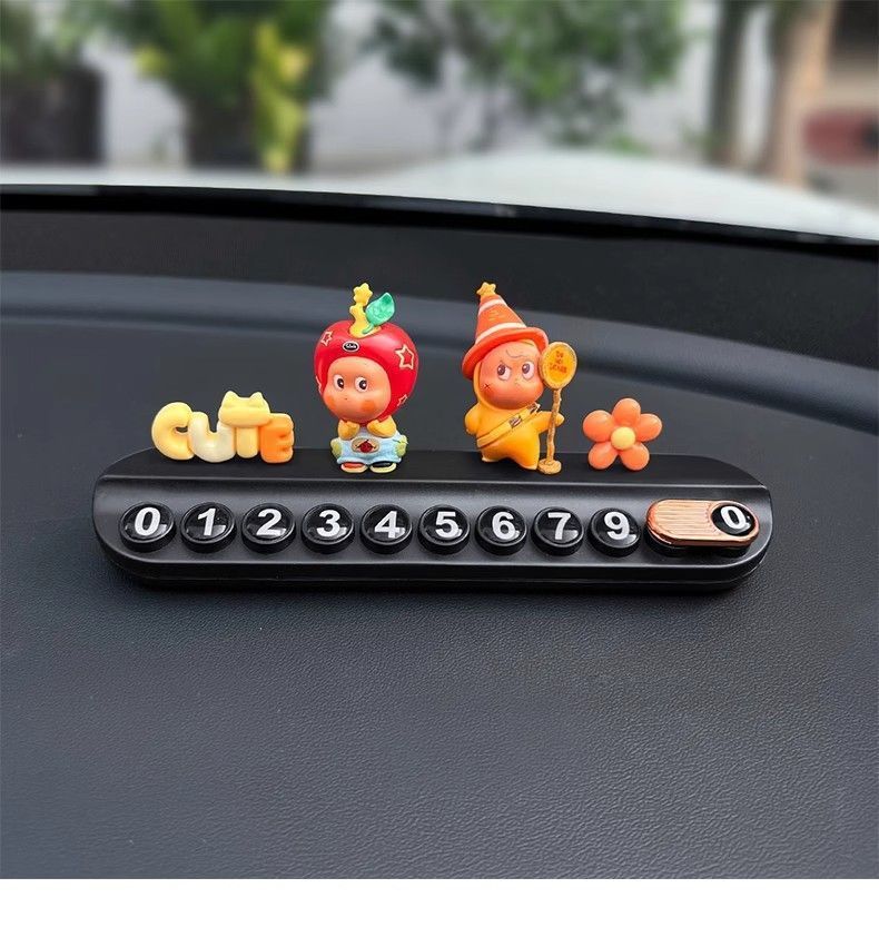 Cute Star Man Car Temporary Parking Number Plate, Car Moving Card, Phone Number Sign, 2025 New Model, Internet Celebrity Girl Ornament