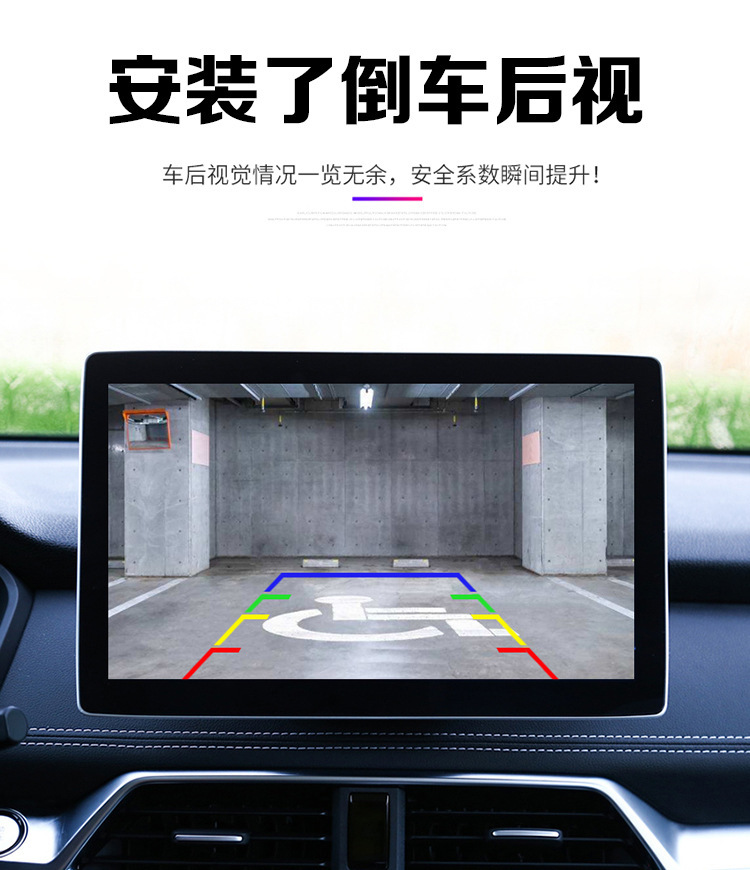 Car-mounted display 7inch CCD signal screen + high-definition non-glare night vision AV lens reversing camera set