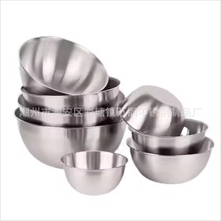 Japanese Food-Grade Stainless Steel Thickened Salad Bowl Household Egg-Beating Basin Baking Deepened and Basin Fruit Basin