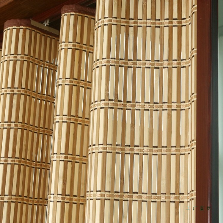 Bamboo Curtain Folding Sliding Door Bamboo Curtain Door Partition Household Simple Bamboo Door Curtain Living Room Sunshade Door Curtain Shop Bamboo Curtain