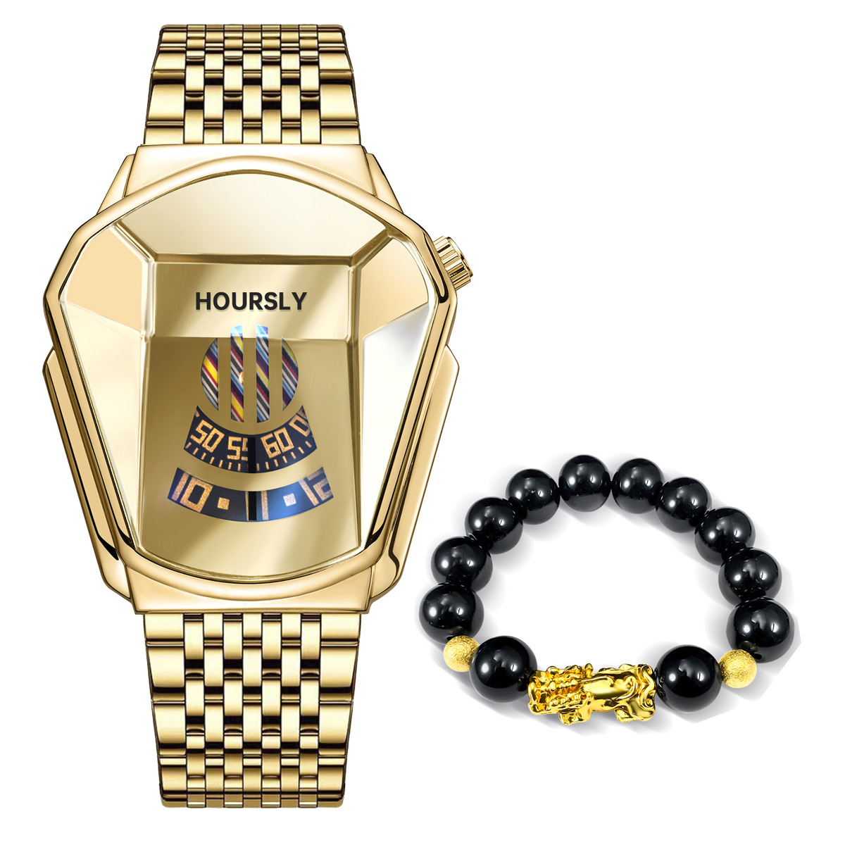 Full gold steel belt suit