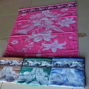 Foreign trade bath towel gauze jacquard bath towel size matching 145*75 90*50 three-layer gauze flower pattern color