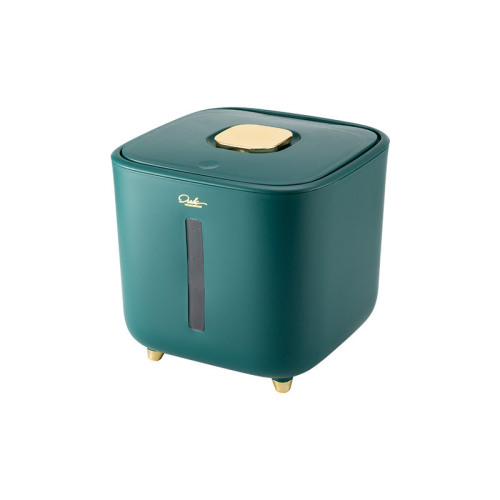 Household snap-top transparent rice bucket with airtight thickened rice chest to prevent moisture and pests, large capacity rice pot rice flour storage box