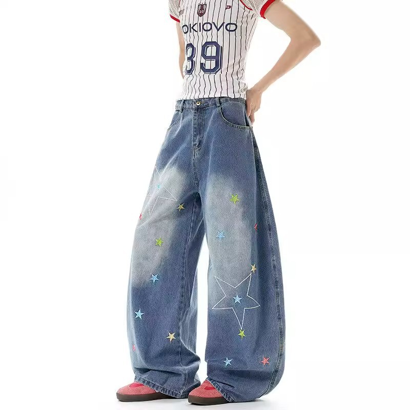 Fashion Wash Vintage Embroidered Jeans For Men