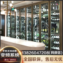 定做不锈钢恒温酒柜定制家用玻璃时尚玫瑰金红酒展示柜-海进品牌