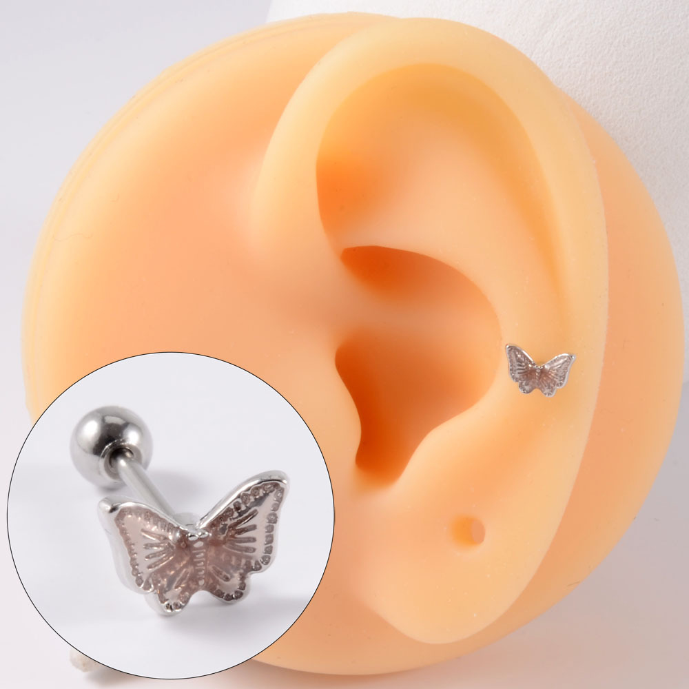 Simple Style Butterfly Stainless Steel Ear Studs Stainless Steel Earrings 1 Piece display picture 3