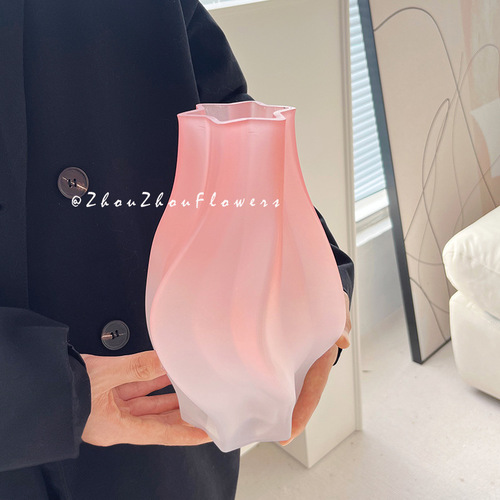 New frosted tornado light luxury vase ins wind glass flower arrangement living room table decoration ornaments wholesale