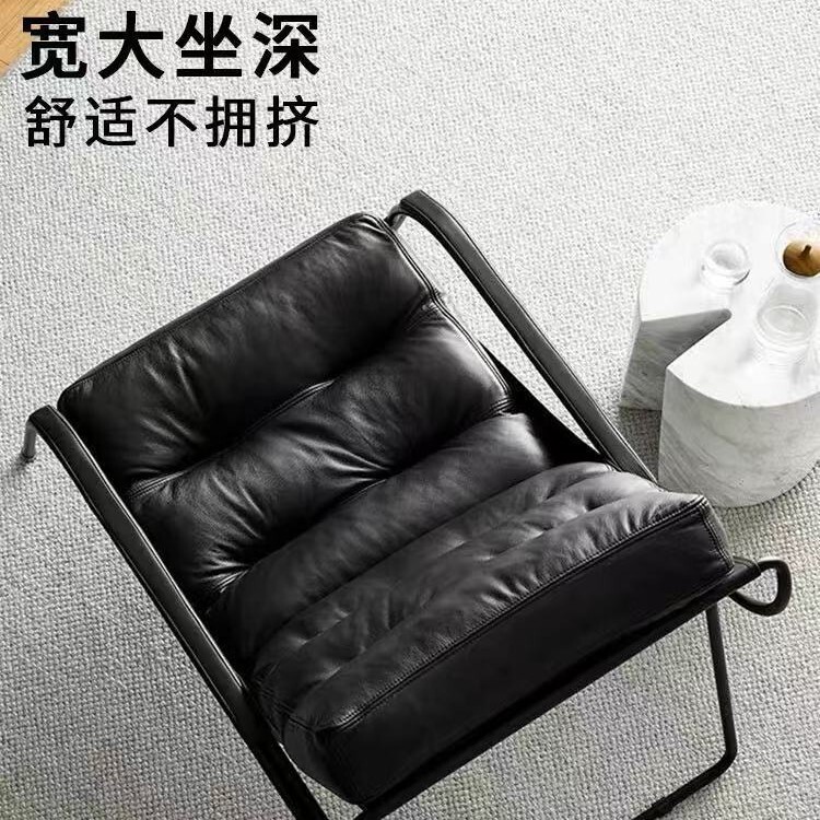 意式工业风极简创意椅子  休闲设计师酒店羽绒单人沙发客厅椅子|undefined