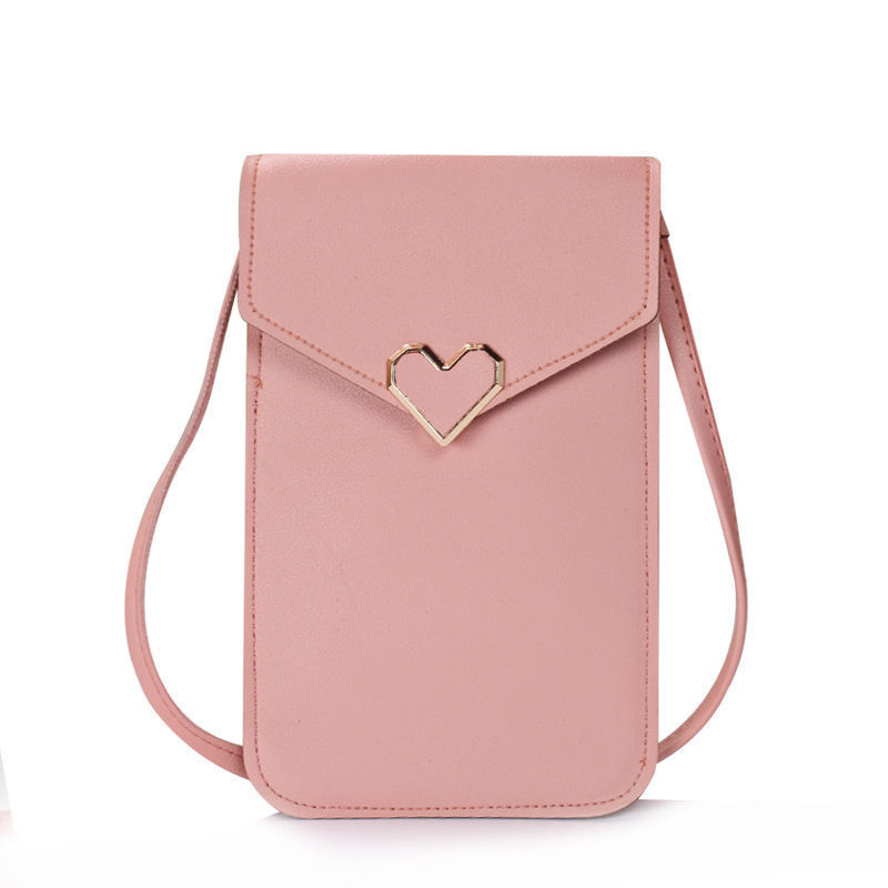 Nuevo teléfono móvil bolsa mujer moda mini estudiante femenino estilo coreano todo partido moneda monedero transparente pantalla táctil pequeña bolsa Bandolera