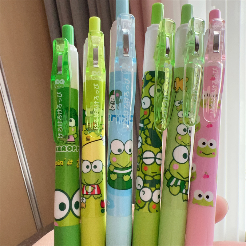 Lindo gel pen ins estilo Rana estilo de dibujos animados de alto aspecto estudiante St cabeza cepillo pregunta pluma estudiante escritura prensa Negro