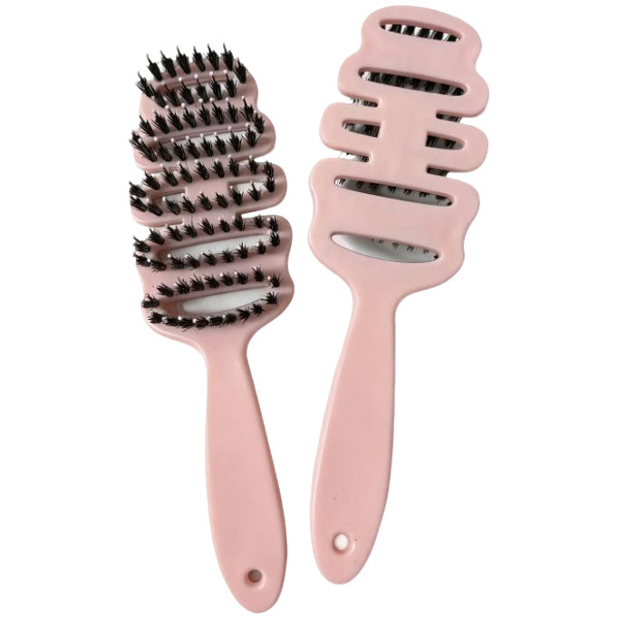 Pinecone Bristle Comb for Fluffy Hair, Ribbed Comb for Massaging Head Meridians, Anti-Static for Women