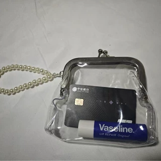 零钱包pvc透明简约铁口夹子包带链子小物收纳包口红包硬币包卡包