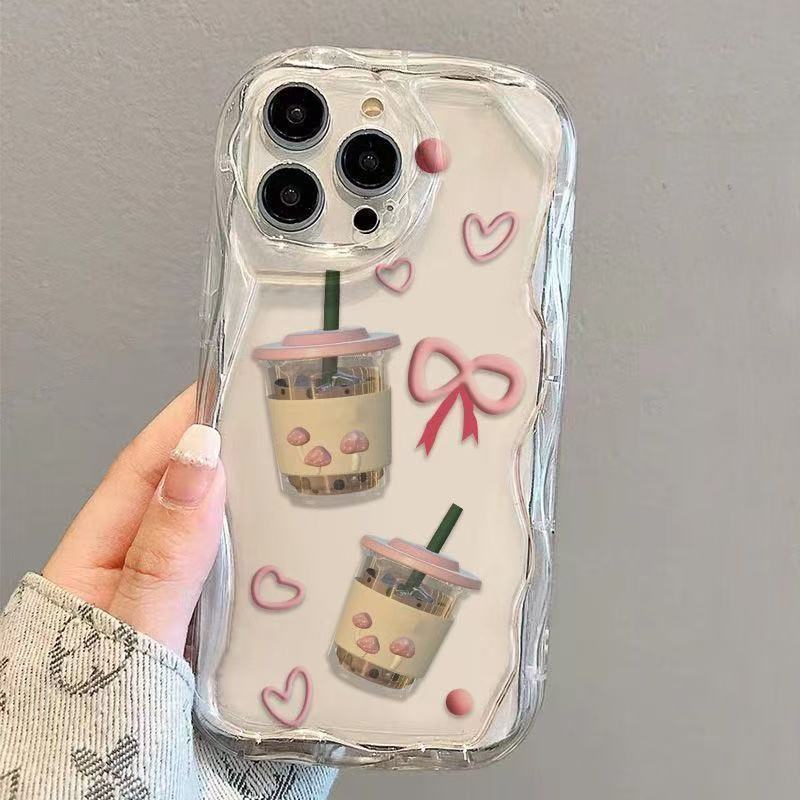 Nueva funda para teléfono móvil iPhone 16/14ProMax de alto valor Apple 13/12/15pro Love Milk Tea