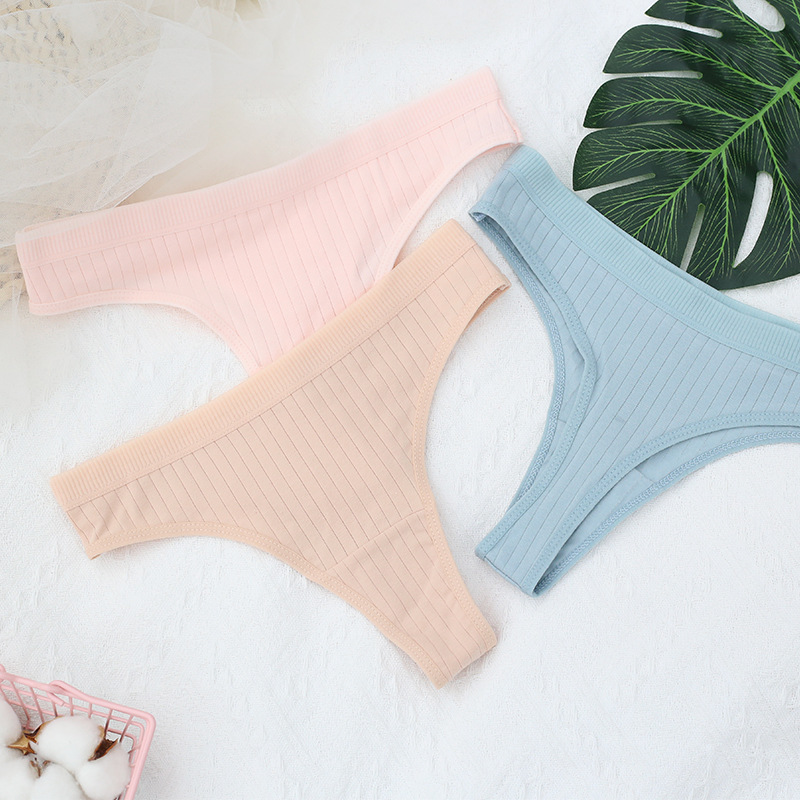 Women’s Cotton Thong - Black