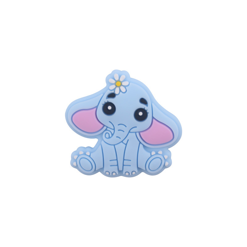 Suministros para bebés de dibujos animados animal elefante mordedor de silicona creativo lindo bebé mordida pezón accesorios de cadena anti-caída
