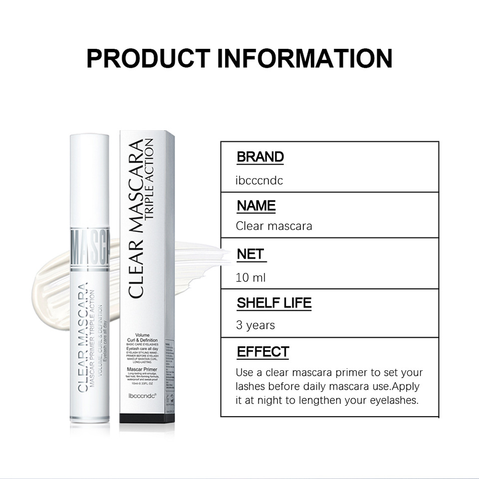 carina IBCCCNDC fine brush primer, fiber long curly non smudging, waterproof and quick drying eyelash styling cream_voghion.com