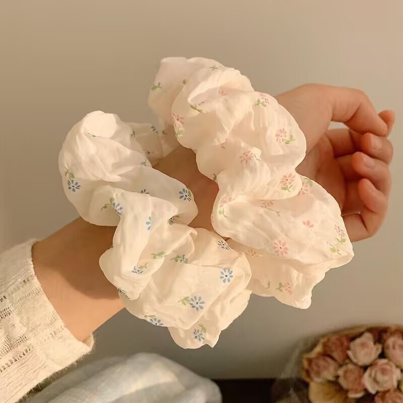 森系碎花大肠发圈女2025春新款韩系温柔高级感头饰发绳头绳发饰|undefined