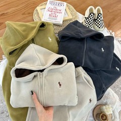 Winter New Arrival Children's Hooded Set Boys and Girls Zip-up Jacket and Pants 2-Piece Set Thick Fleece Warm Insulation