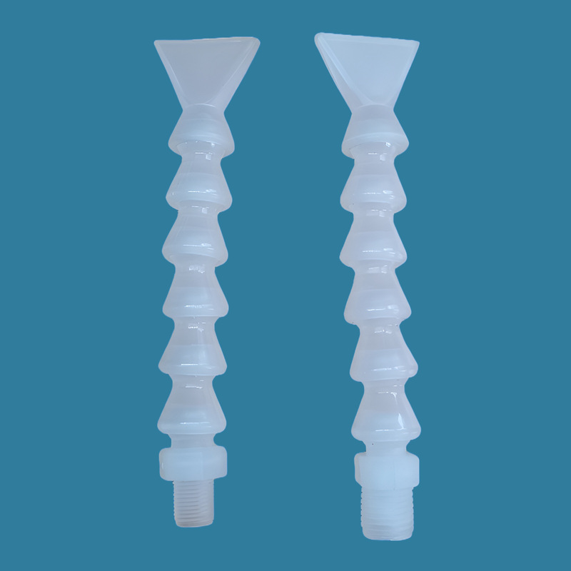 2分白色冷却嘴耐酸碱扁喷嘴PP喷油嘴竹节型冷却管