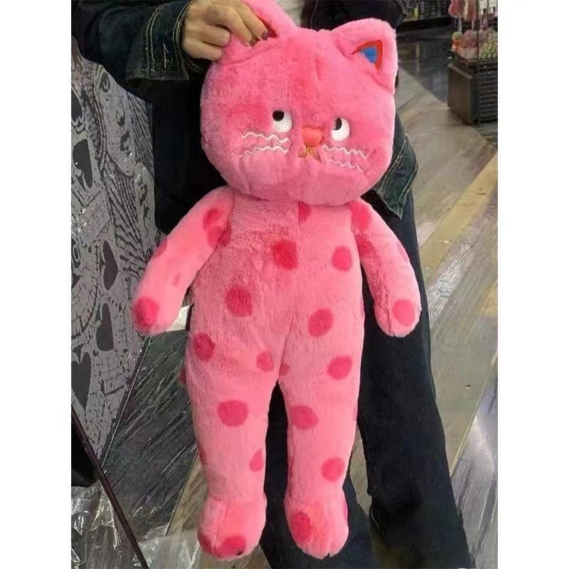 귀여운 웨이브 도트 뜨거운 고양이 베개 쿠션 인형 인형 생일 선물로 작은 빨간 책