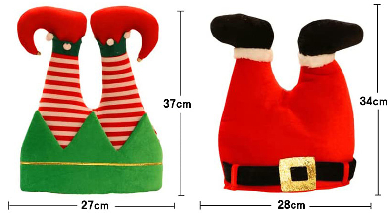 Christmas hat Santa hat creative funny clown elf hat Adult Santa hat Christmas event performance_voghion.com