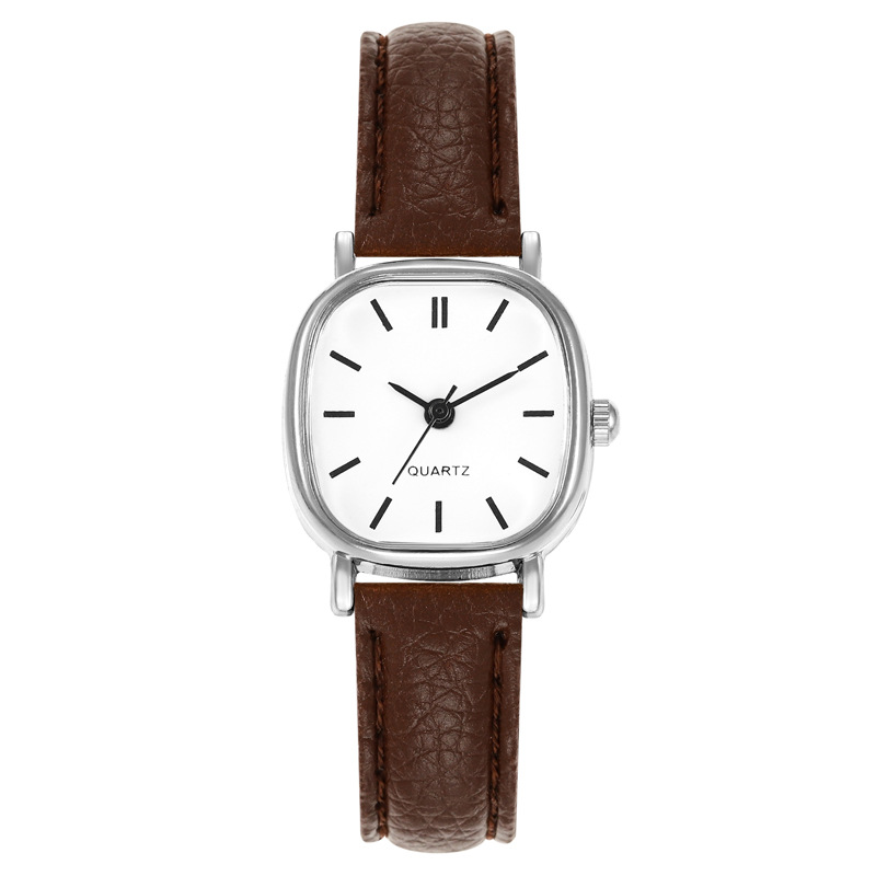 Cross-border Square Watches Manufacturer Simple Personality Retro Student Ladies Quartz Leather Strap Women's Watches Women's Wholesale