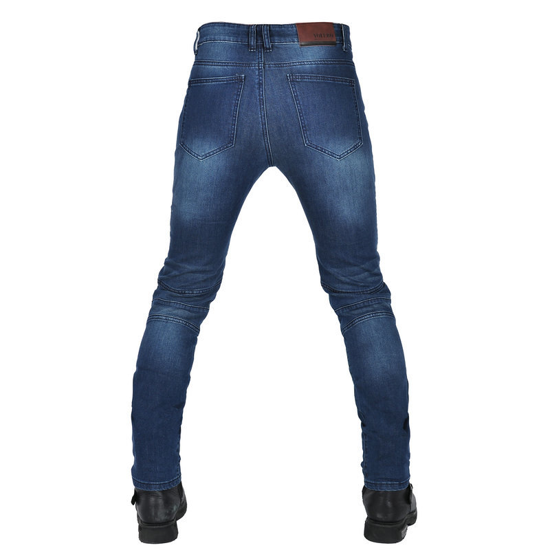 Volero motocicleta jeans hombres retro SLIM-Fit lavado motocicleta montar pantalones kaudura resistente al desgaste-resistente