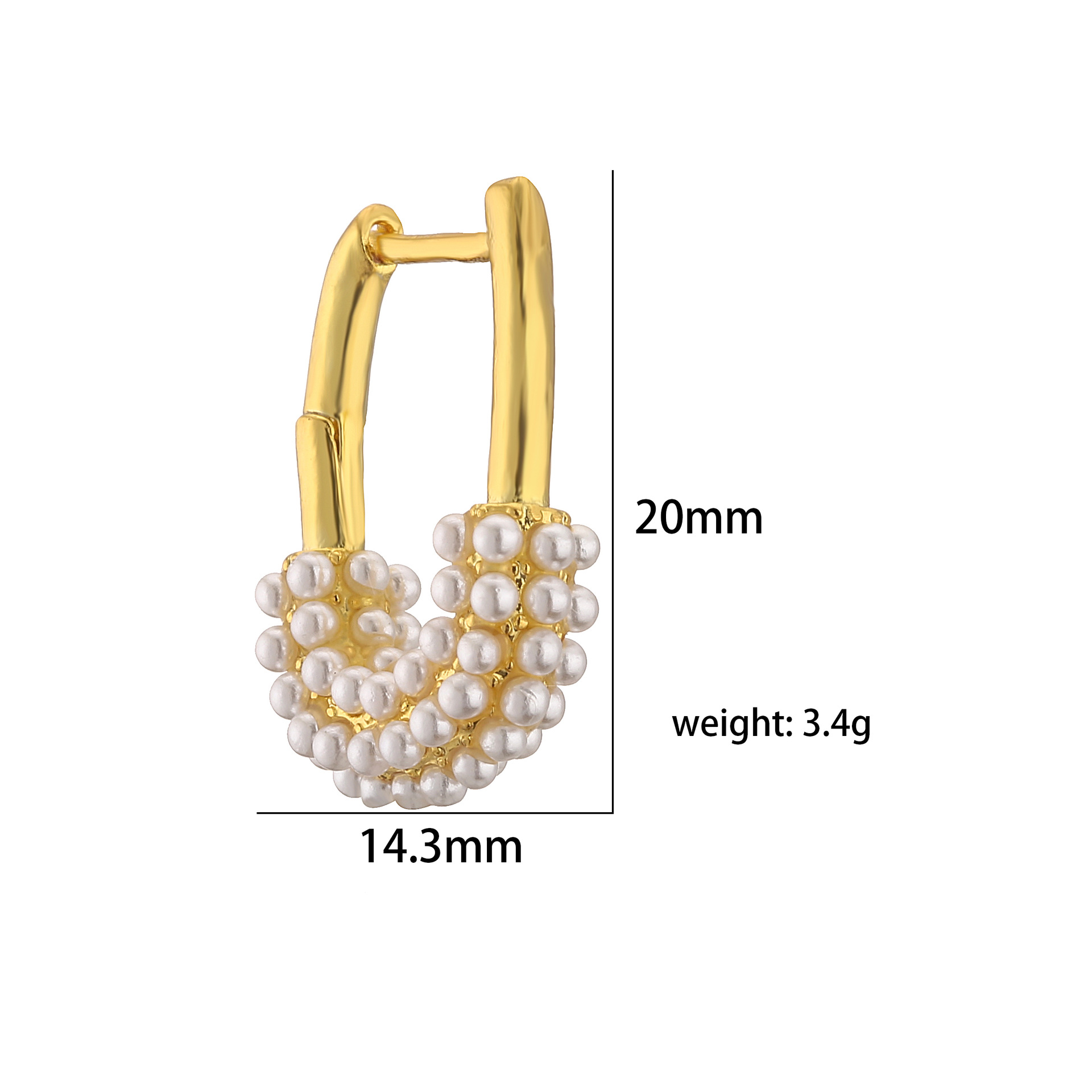 Simple Style Geometric Copper Plating Artificial Pearls Earrings 1 Pair