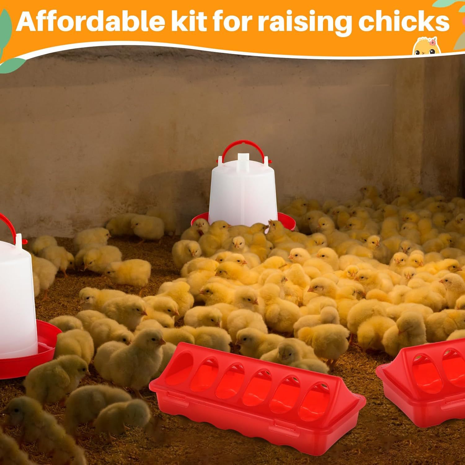 Cross-Border Goods 12-Piece Chicken Trough Sink Combination Small Poultry Trough Flip-Top Design Chicken Duck Goose Waterer