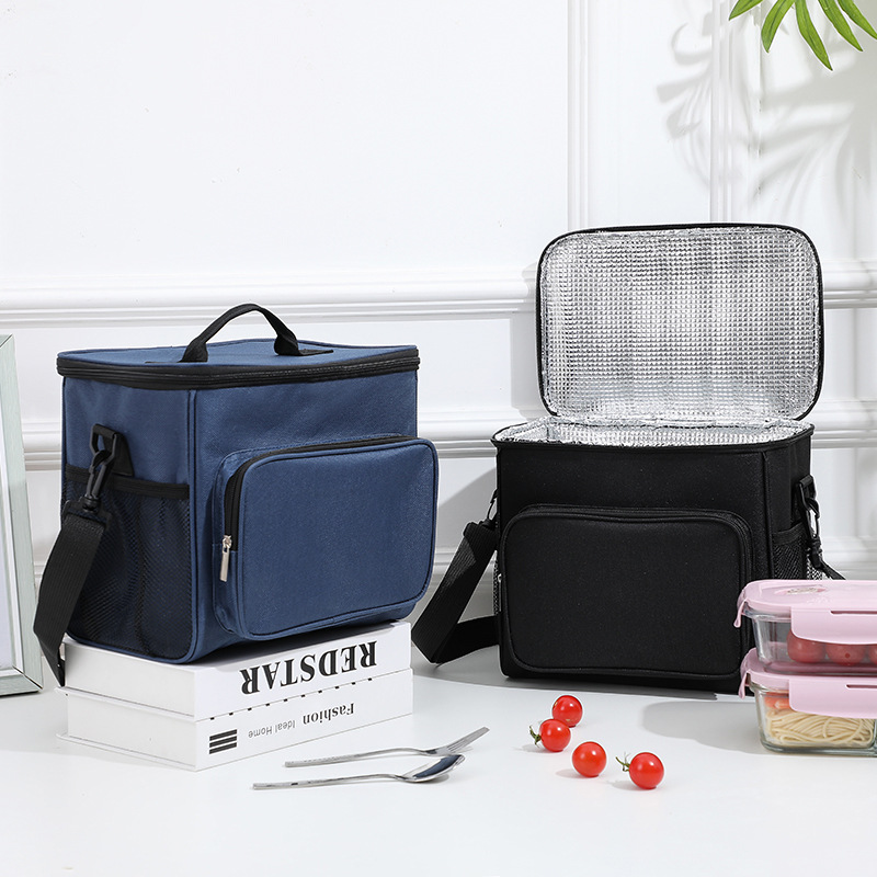 Bolso bento de estilo caliente transfronterizo, trabajador de oficina con bolsa de arroz, bolsa aislante portátil, bolsa de caja de almuerzo de gran capacidad, bolsa de picnic cruzada