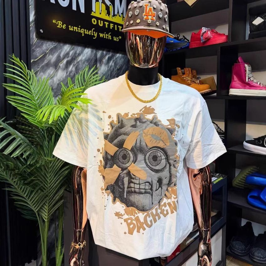 Men t-shirt wholesalena tees批发男士T恤短袖款宽卡通图案Cotto
